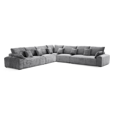 The Empress Beige Corner Sectional Sofa-Gray-144.9"