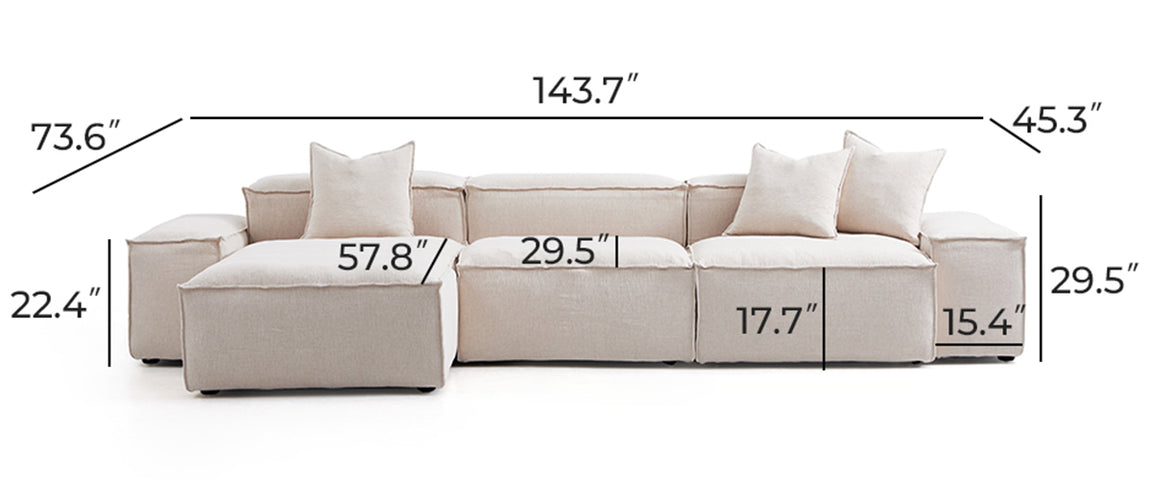 Freedom Modular White Sectional Sofa