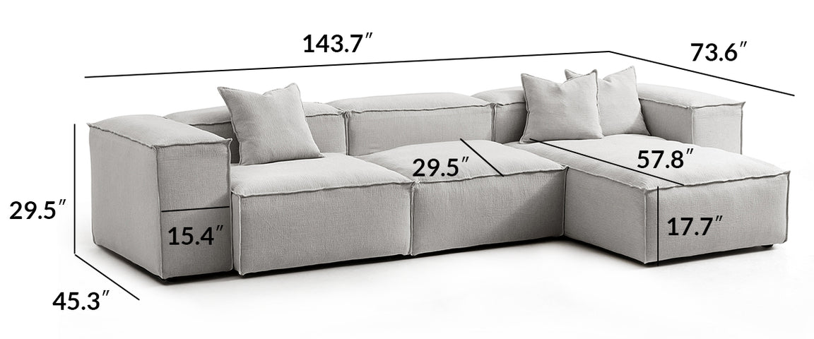 Freedom Modular White Sectional Sofa
