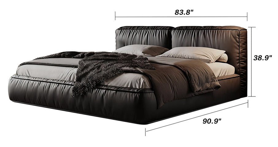 Tofu Noir Leather Bed