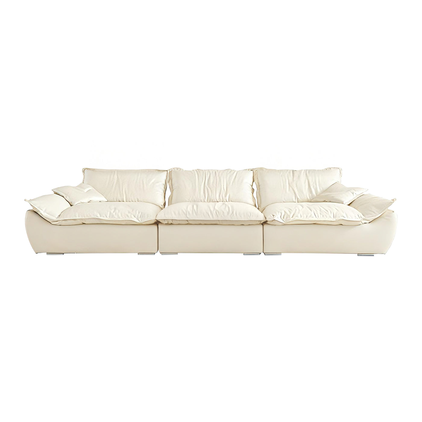 Raisa Vintage Leather Sailboat Sofa-Beige