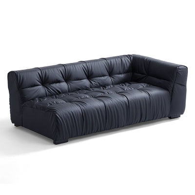 Boba Black Leathaire Sofa and Ottoman-Black