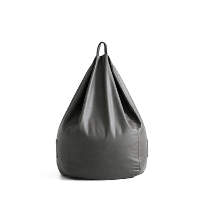 Litton Gray Leathaire Bean Bag-Gray