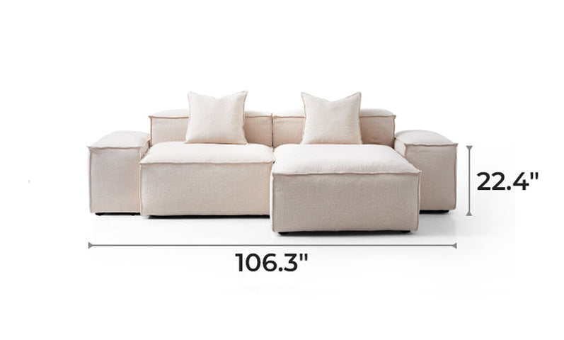 Freedom Modular Khaki Double-Sided Sectional Sofa