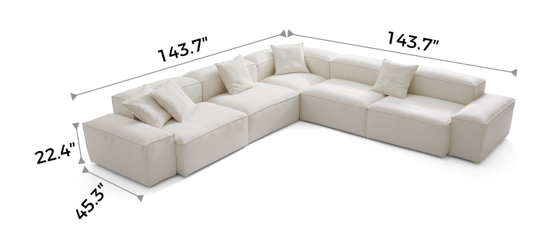 Freedom Modular Beige Corner Sectional Sofa