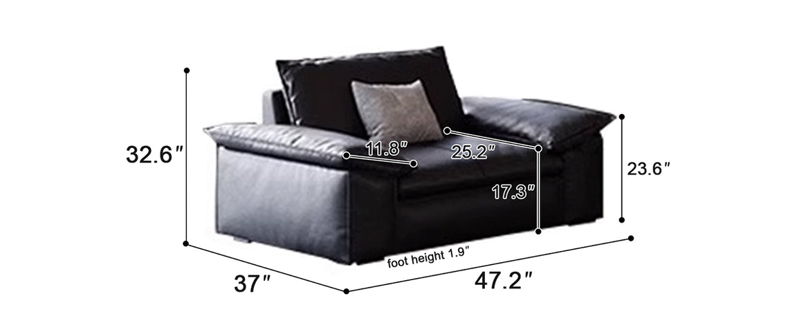 Brownie Modern Luxe Leather Sofa