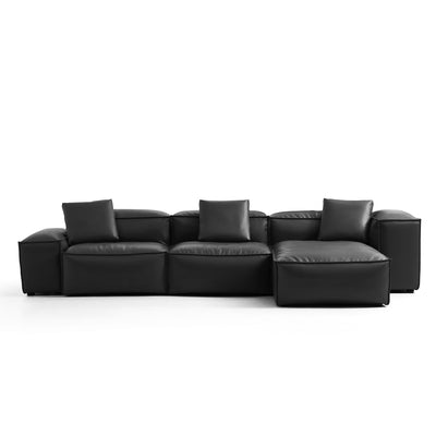 Flex Modular Black Genuine Leather Sectional-hidden