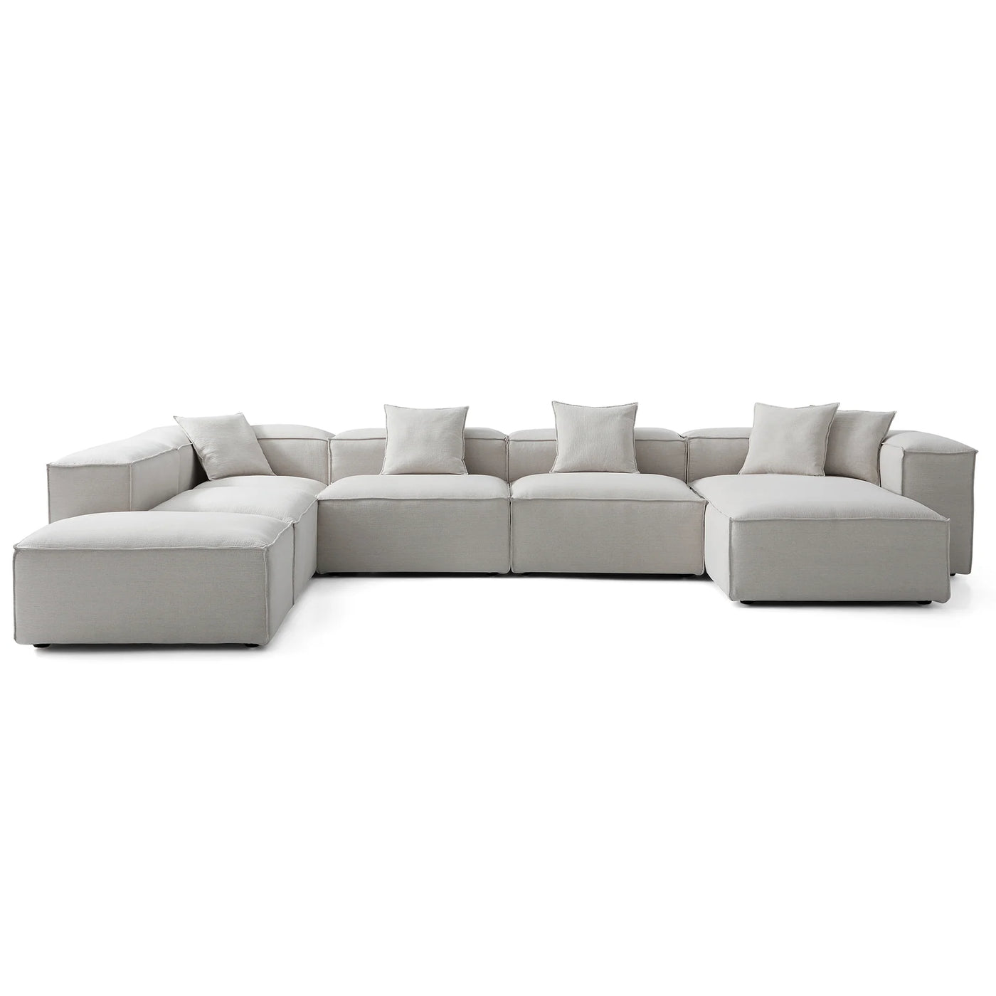 Freedom Modular Khaki Open End Sectional Sofa-Gray-181.1"-High