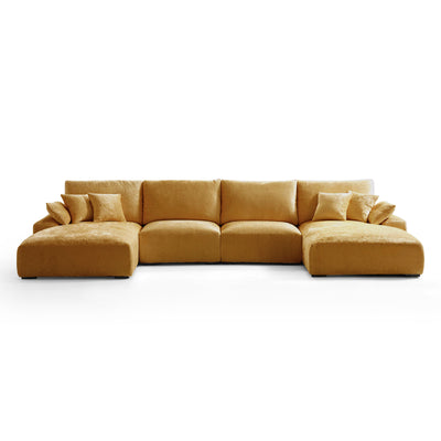 The Empress Yellow U Shaped Sectional-Yellow-161.4"