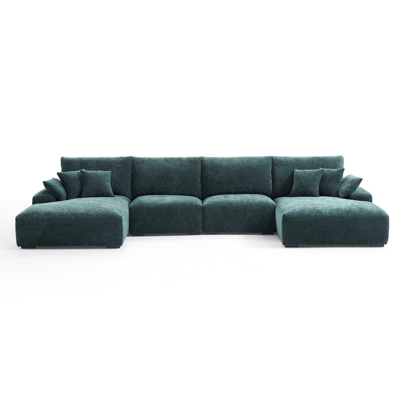 The Empress Navy Blue U Shaped Sectional-Green-161.4"