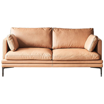 Chic Light Brown Leathaire Couch-Camel-hidden