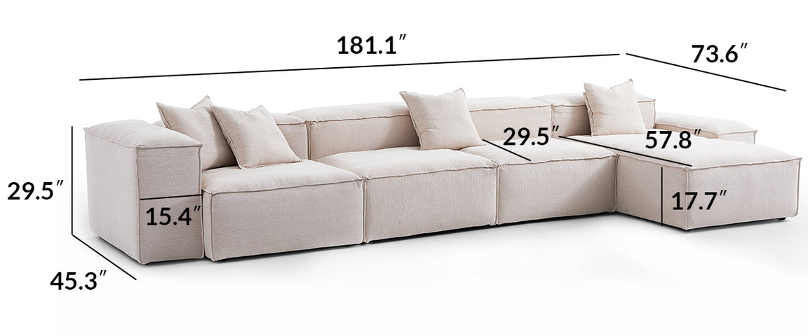 Freedom Modular White Sectional Sofa