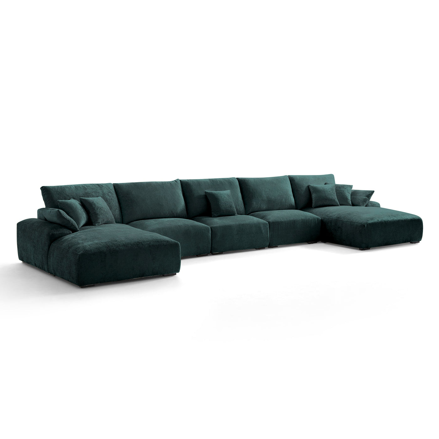 The Empress Green U Shaped Sectional-Green-196.9"