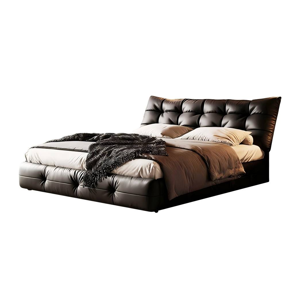 Chocolate Leather Bed