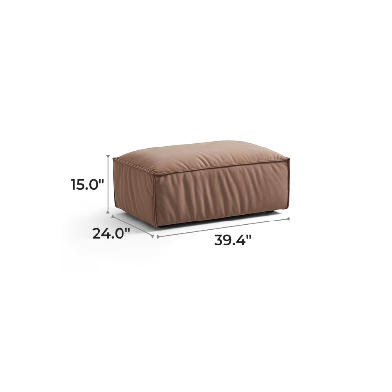 Luxury Minimalist Brown Fabric Ottoman