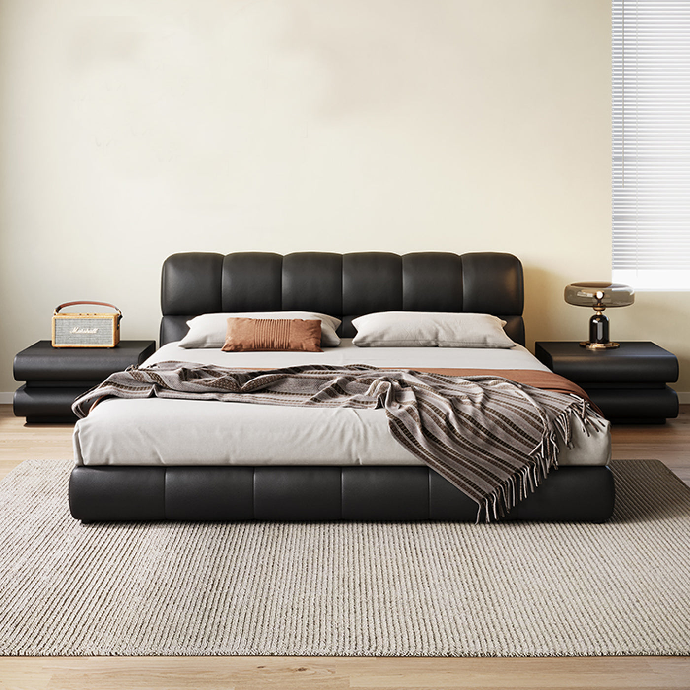 Cocoa Puff Leather Bed