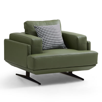 Olivia Green Top Grain Genuine Leather Sofa Set-Green
