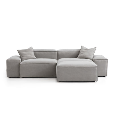 Freedom Modular Sofa with Ottoman-New Gray-106.3"-Low