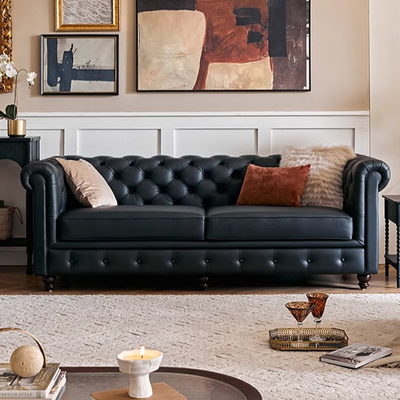 Durango Chesterfield Top Grain Leather Tufted Sofa