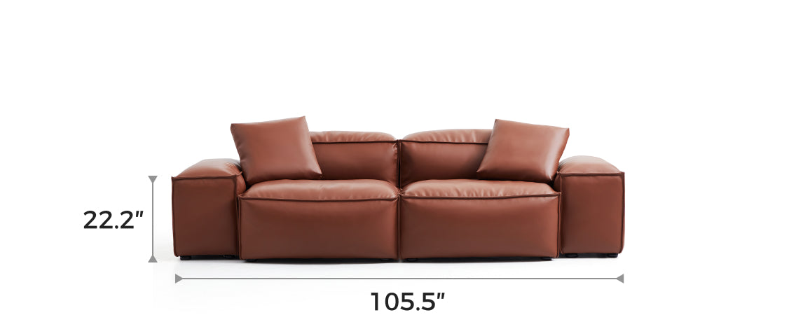 Flex Modular Black Genuine Leather Sofa