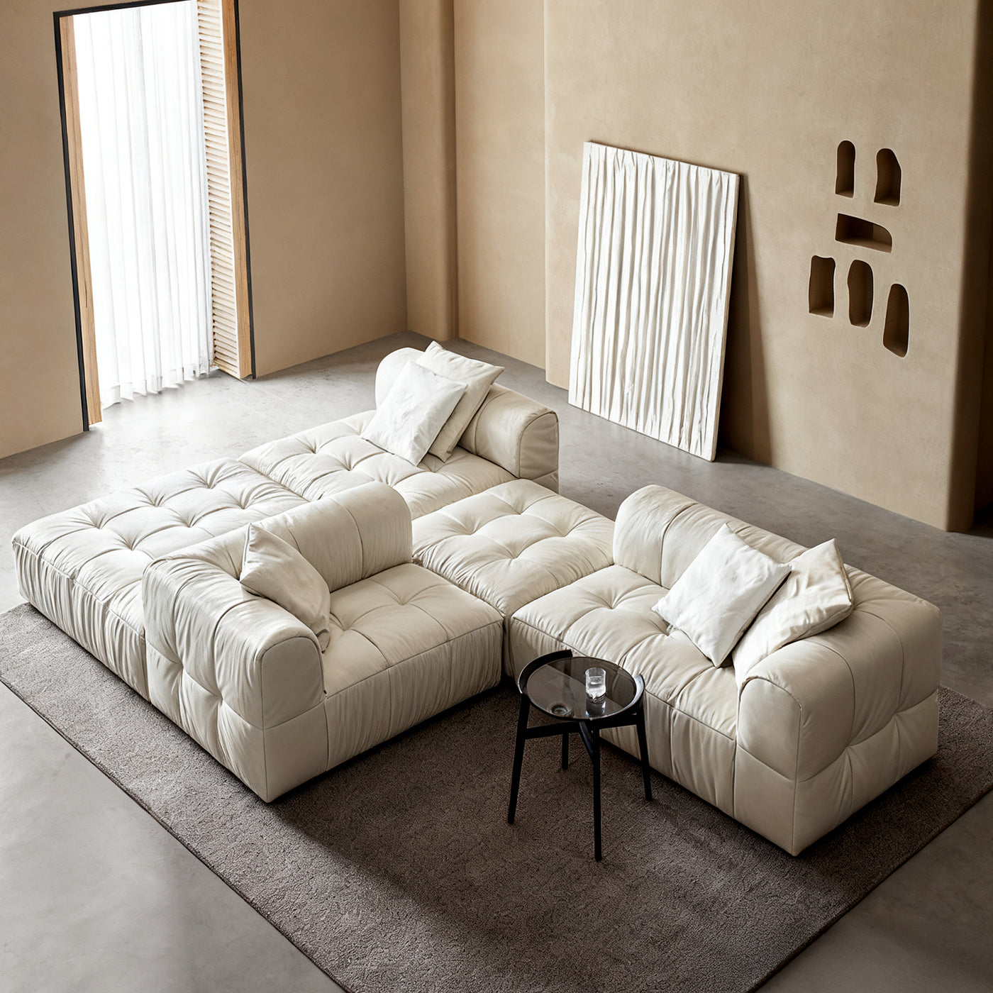 Kieayla Mino Soft Line Modular Sofa-White