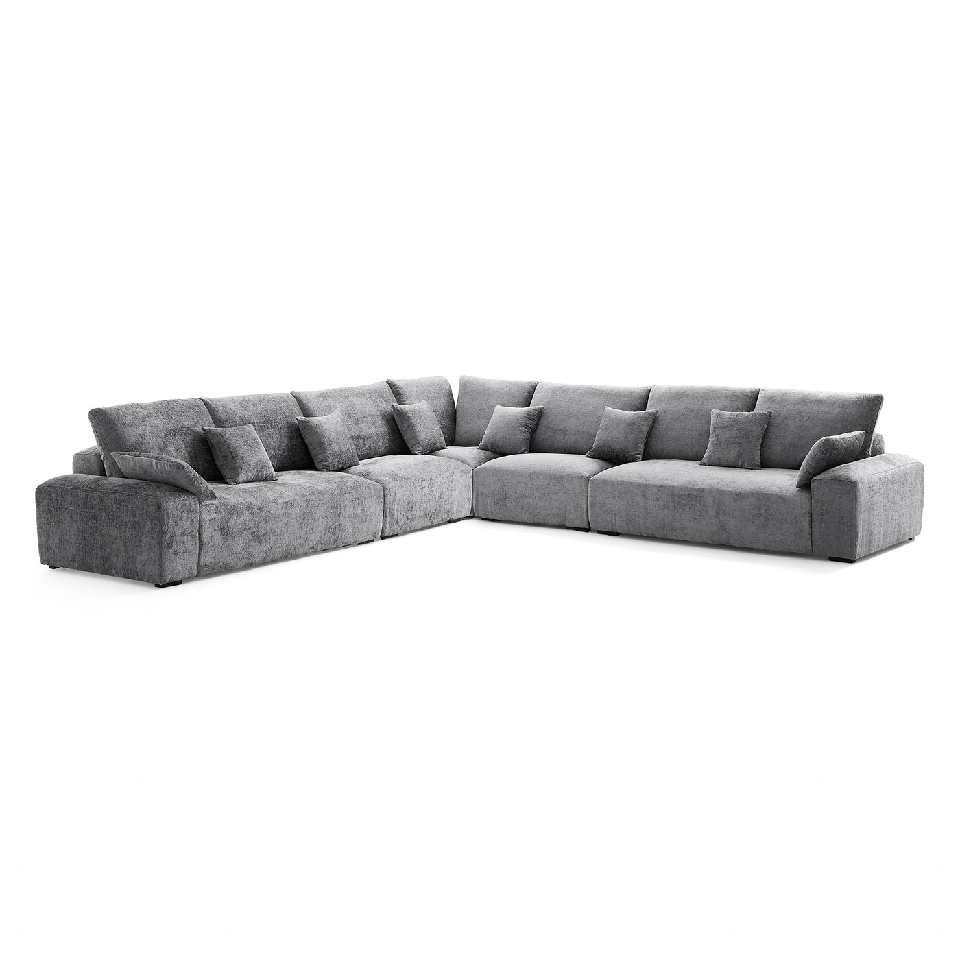 The Empress Gray Corner Sectional Sofa-Gray-144.9"
