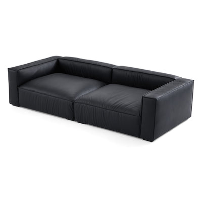 Luxury Minimalist Black Leather Daybed Sofa-hidden