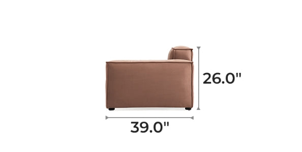 Luxury Minimalist Brown Fabric Sofa Set