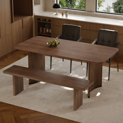 Nori Solid Walnut Dining Bench