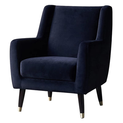 Eden Ink Blue Velvet Lounge Chair-Blue