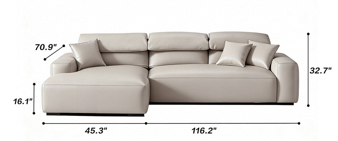 Chestnut Tan Leather Sectional