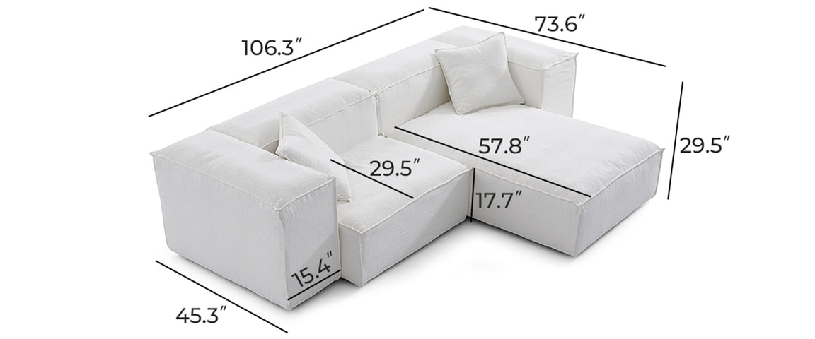 Freedom Modular White Sectional Sofa