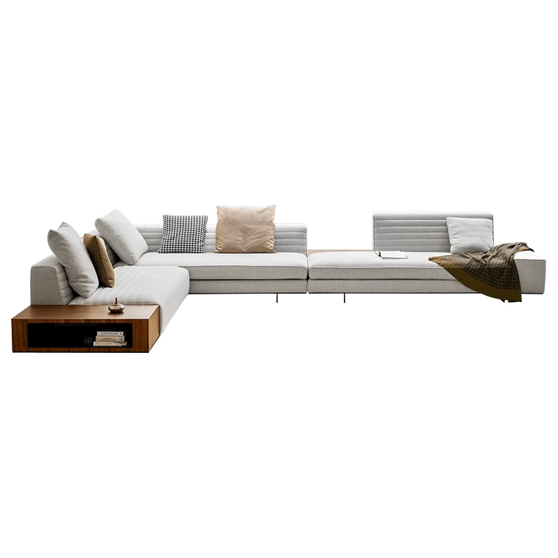 Brandy Channel Tufting Sectional with Coffee Table-Gray-hidden