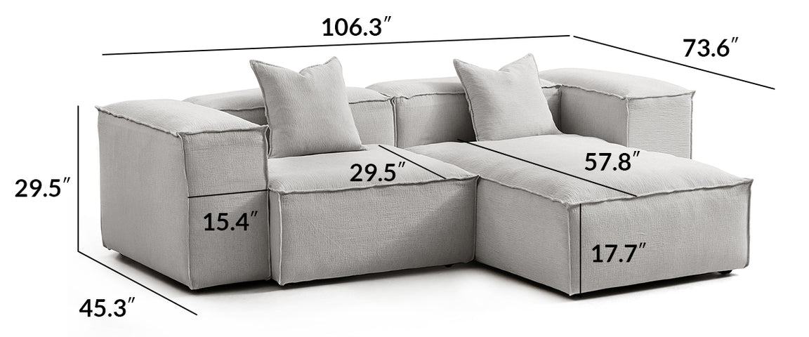 Freedom Modular White Sectional Sofa