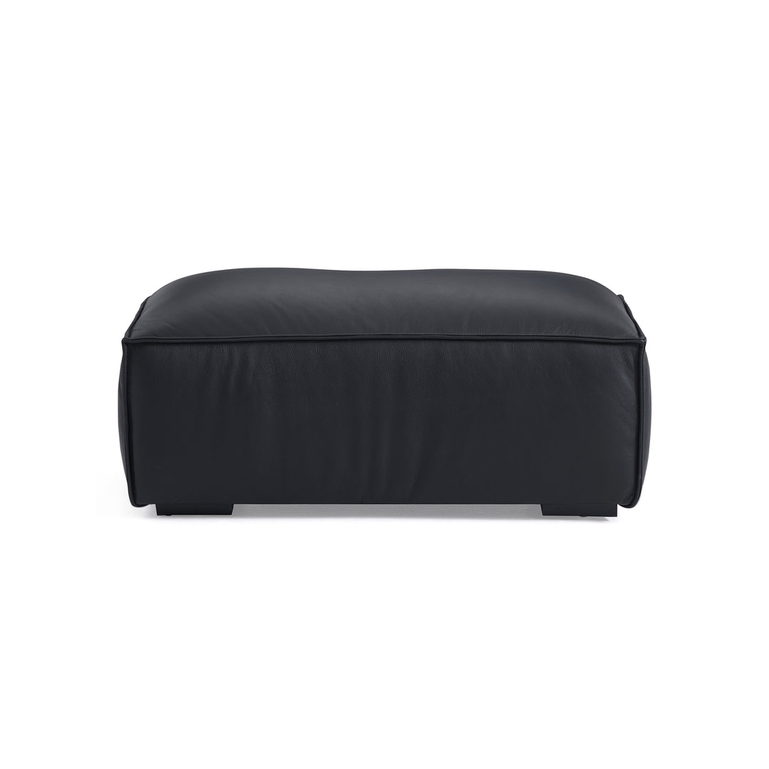 Luxury Minimalist Leather Ottoman-Black