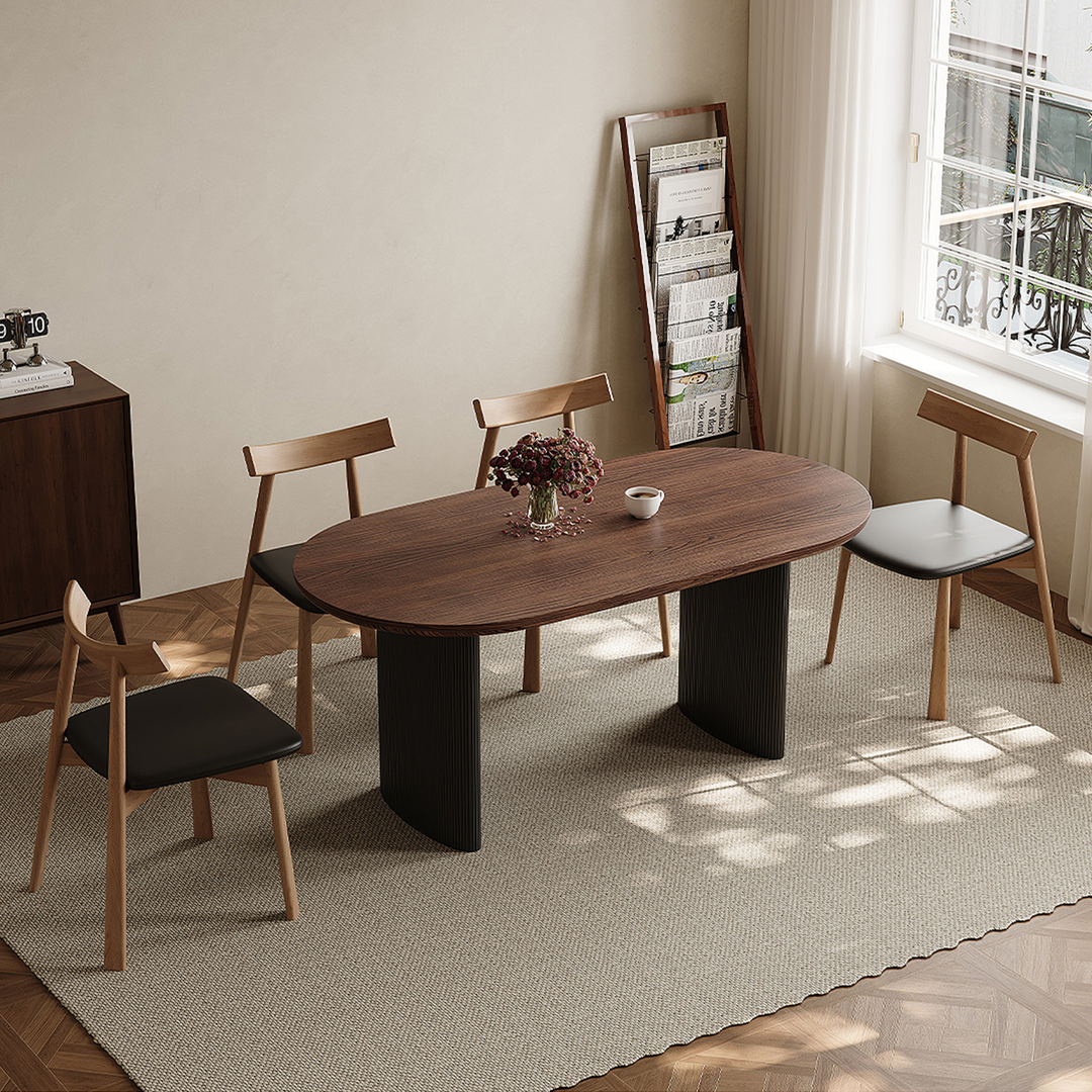 Nordic Oval Walnut Dining Table