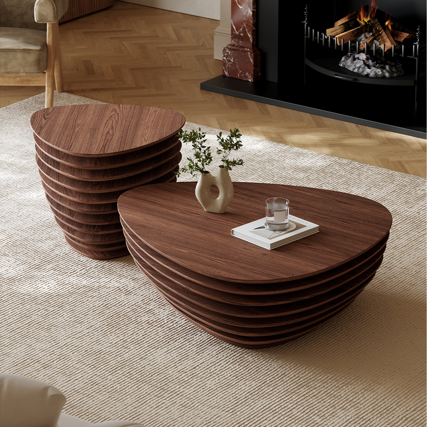Irregular Shape Nesting Coffee Table