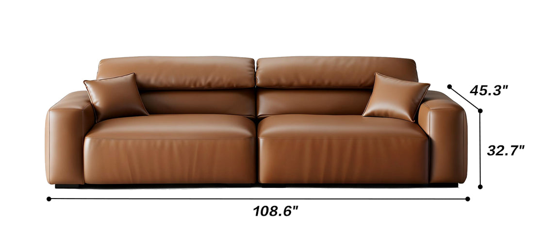Chestnut Tan Leather Sofa
