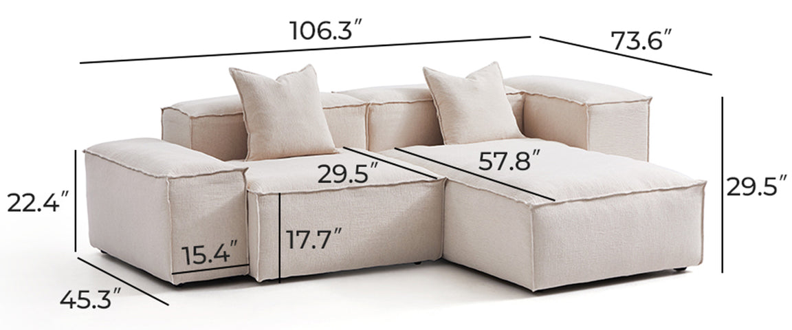 Freedom Modular White Sectional Sofa