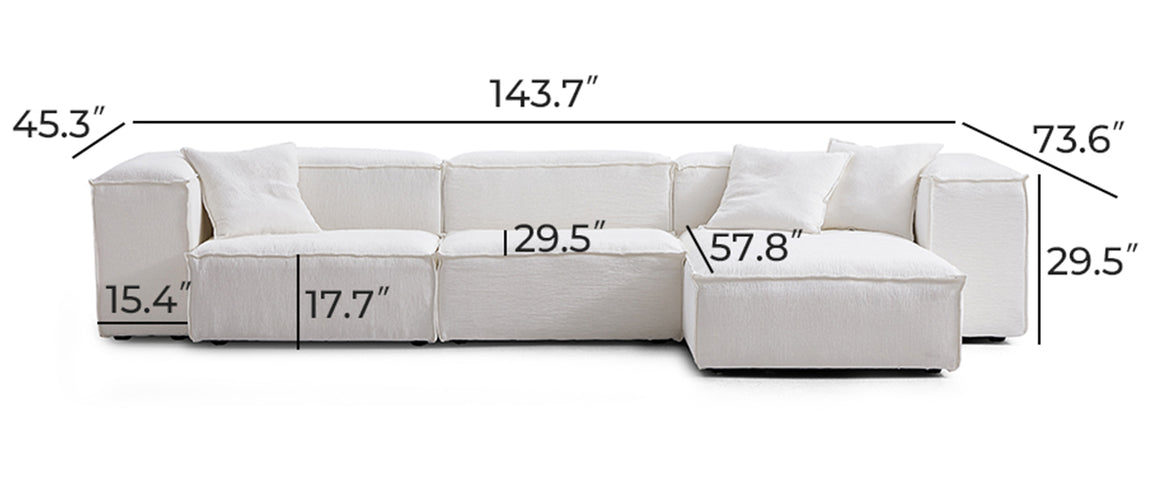 Freedom Modular White Sectional Sofa