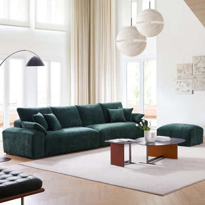 The Empress Green Sofa and Ottoman-Green