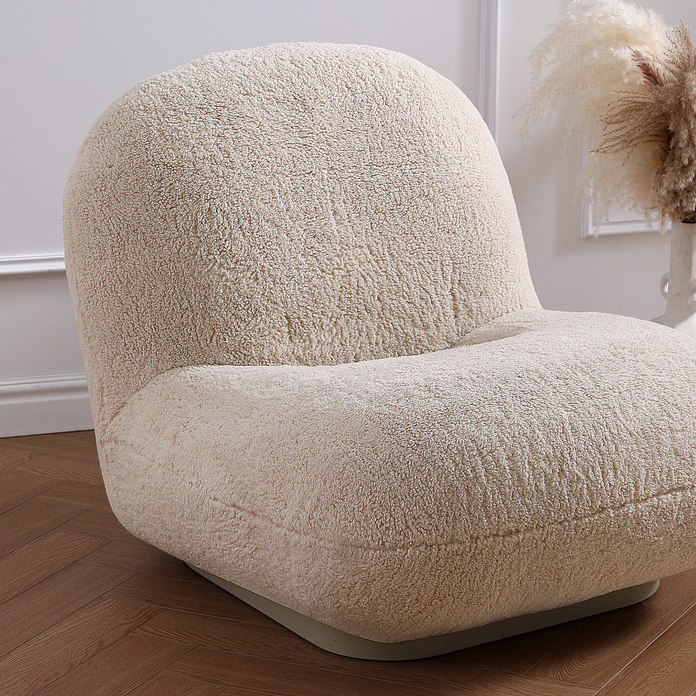 Puff Gray Accent Chair-Beige