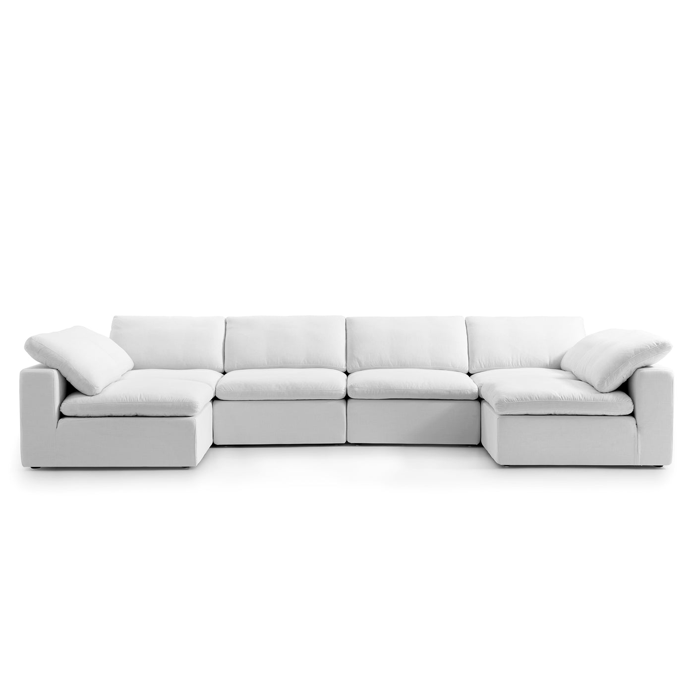 Tender Wabi Sabi U Shaped Sectional with Open End-hidden