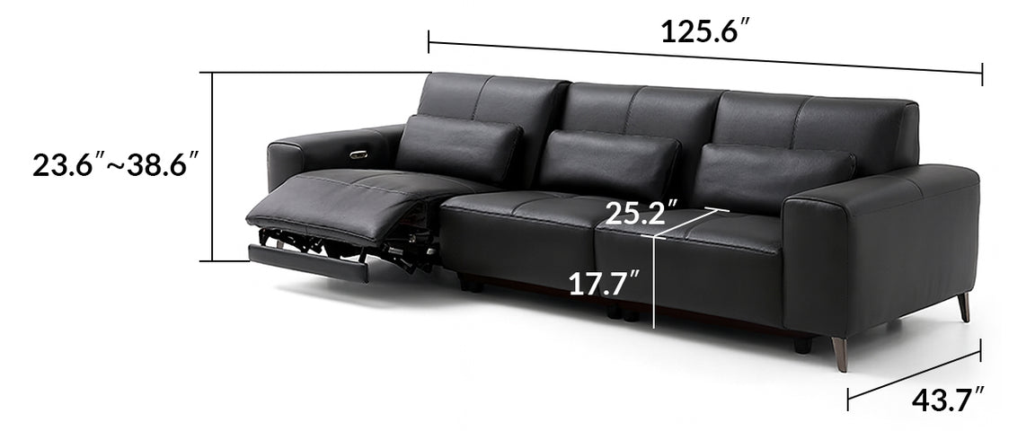 Alto Top Grain Leather Power Recliner Sofa