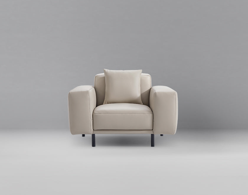 Noble Beige Leather Armchair-hidden