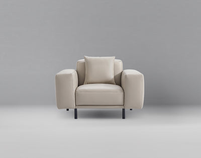 Noble Beige Leather Armchair-hidden