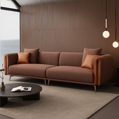 Chas Tangerine Polyester Linen Loveseat