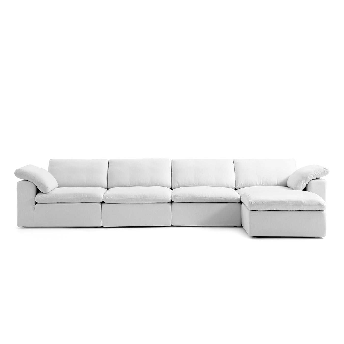 Tender Wabi Sabi White Sofa and Ottoman-White-165.4"