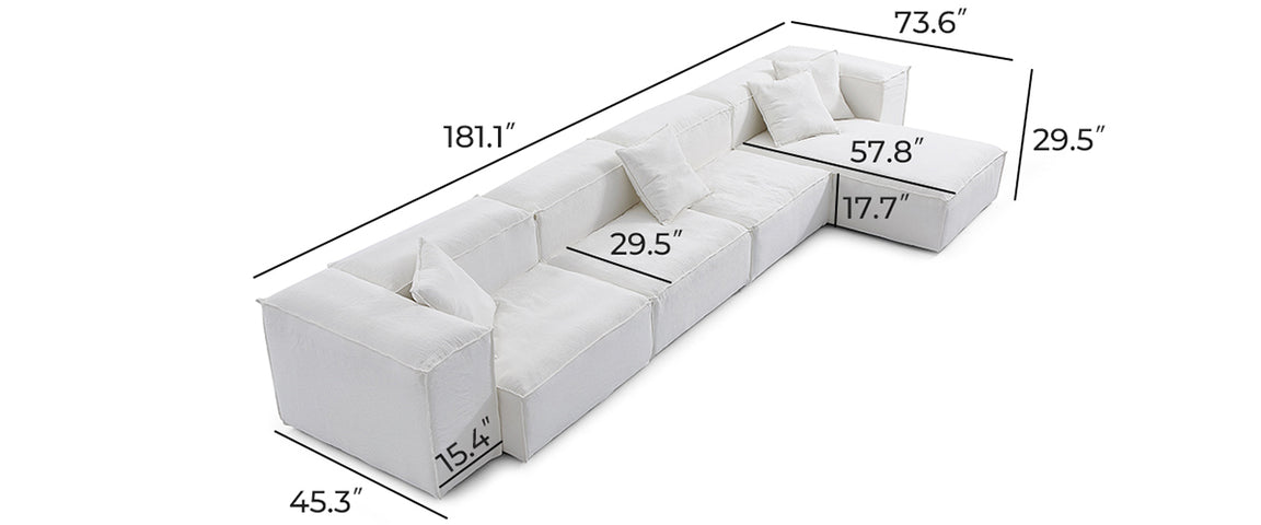 Freedom Modular White Sectional Sofa