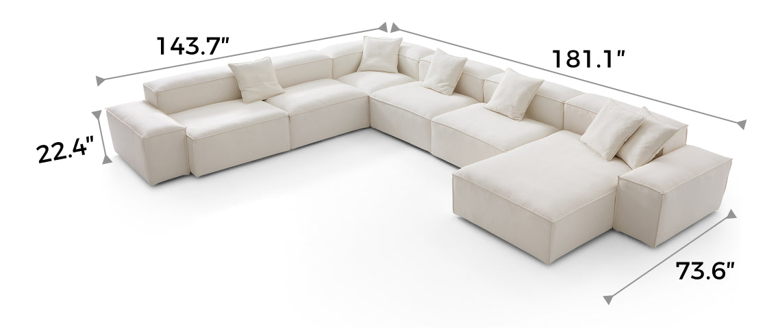 Freedom Modular Beige U-Shaped Sectional Sofa